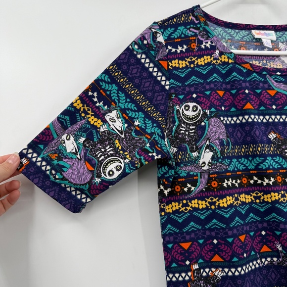 Lularoe Dress Women Large Disney Nightmare Before Christmas Multicolor Stretch - Picture 2 of 10